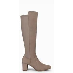 Liz Claiborne LC Leyla Wide Width Faux Suede Block Heel Boots, Sz 8W -- NWT